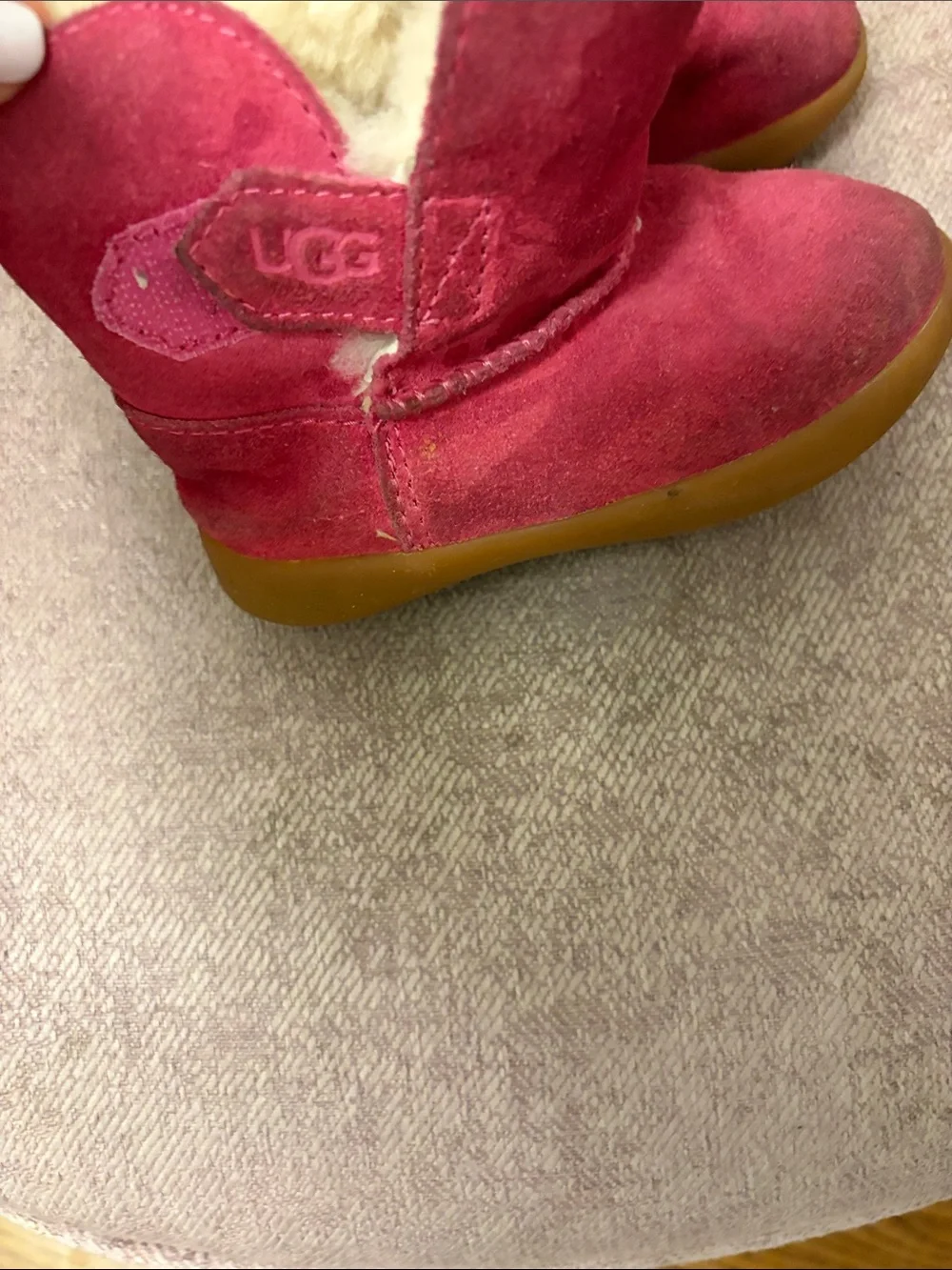 UGG Kids Cozy Shearling-Lined Pink Suede Boots